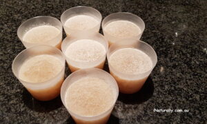 homemade stock decanted ready to freeze